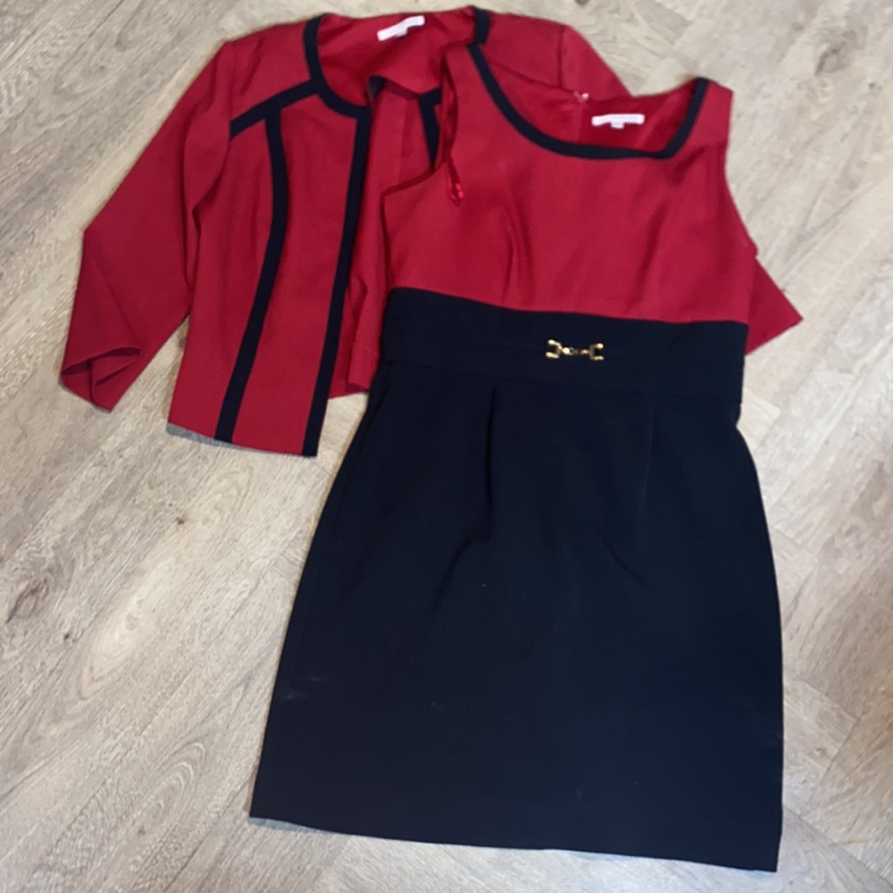 Red Studio One Dress and Sweater